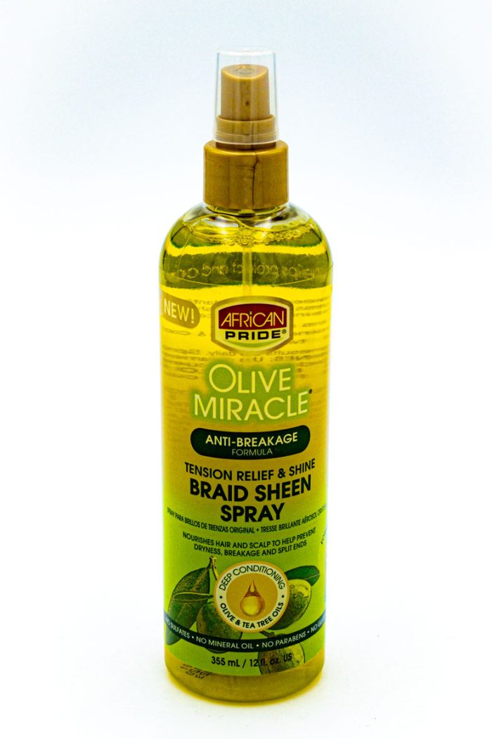 African Pride Olive Miracle Anti-Breakage Braid Sheen Spray 355ml